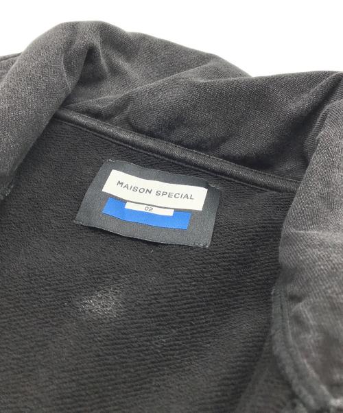 MAISON SPECIAL（メゾンスペシャル）MAISON SPECIAL (メゾンスペシャル) Sandblasting Sweat Prime-Over Half-Zip Polo Shirt ブラック サイズ:2の古着・服飾アイテム