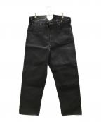 NIGEL CABOURNナイジェルケーボン）の古着「シンチバックワイドデニムパンツ」｜ブラック