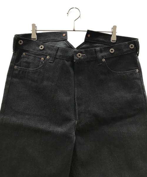 NIGEL CABOURN（ナイジェルケーボン）NIGEL CABOURN (ナイジェルケーボン) シンチバックワイドデニムパンツ ブラック サイズ:SIZE 86cm (W34)の古着・服飾アイテム