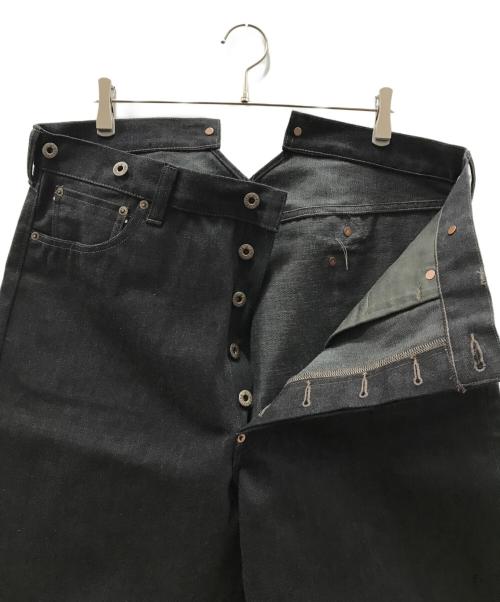 NIGEL CABOURN（ナイジェルケーボン）NIGEL CABOURN (ナイジェルケーボン) シンチバックワイドデニムパンツ ブラック サイズ:SIZE 86cm (W34)の古着・服飾アイテム