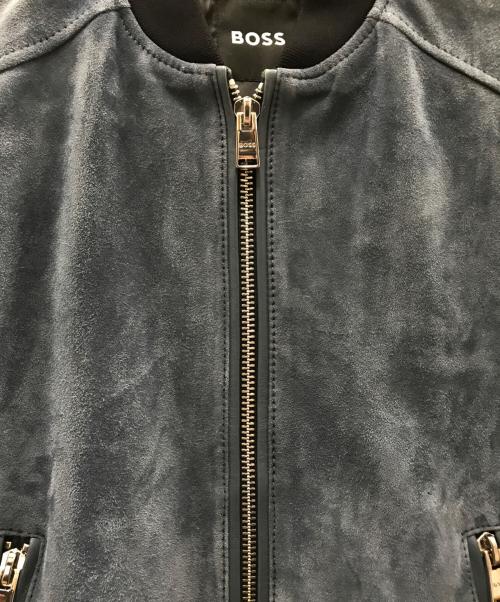 BOSS（ボス）BOSS (ボス) スエード&ナッパレザー ボンバージャケット ブルー サイズ:44の古着・服飾アイテム