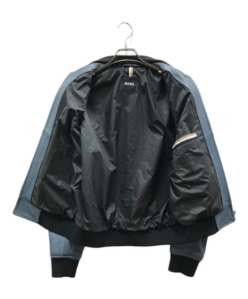 BOSS（ボス）BOSS (ボス) スエード&ナッパレザー ボンバージャケット ブルー サイズ:44の古着・服飾アイテム