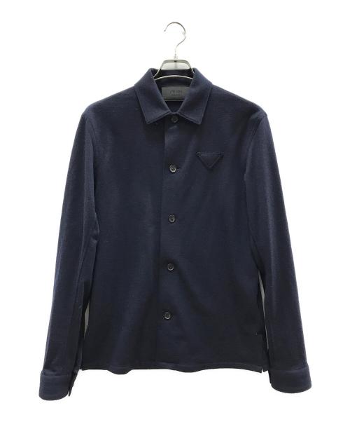 PRADA（プラダ）PRADA (プラダ) 三角プレート シャツ ネイビー サイズ:XSの古着・服飾アイテム