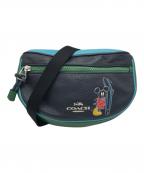 COACH×DISNEYコーチ×ディズニー）の古着「レザーウエストバッグ」｜ネイビー