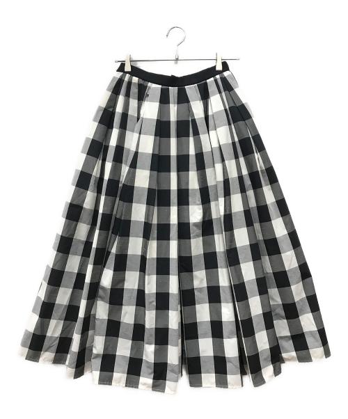 cygne（シーニュ）cygne (シーニュ) ブロックチェックスカート ブラック サイズ:1の古着・服飾アイテム