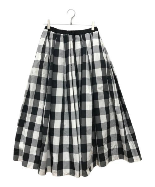 cygne（シーニュ）cygne (シーニュ) ブロックチェックスカート ブラック サイズ:1の古着・服飾アイテム