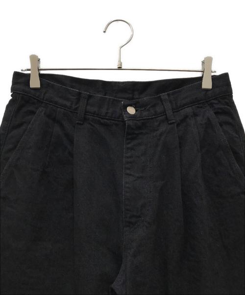 Graphpaper（グラフペーパー）Graphpaper (グラフペーパー) Selvage Denim Two Tuck Tapered Pants ブラック サイズ:2の古着・服飾アイテム