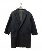 ATONエイトン）の古着「140S BOUMOU MELTON ピークドラペルコート」｜ブラック