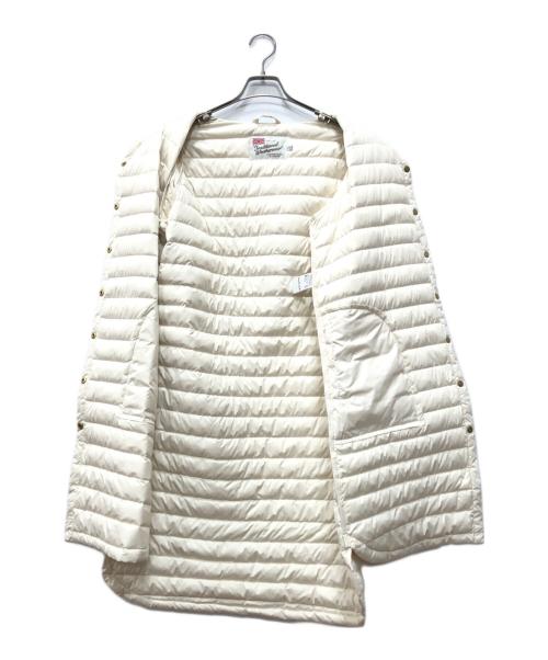 Traditional Weatherwear（トラディショナルウェザーウェア）Traditional Weatherwear (トラディショナルウェザーウェア) アークリー ロング カラーレス キルティングコート ホワイト サイズ:36の古着・服飾アイテム