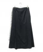 LOHENローヘン）の古着「バイカラーベルトオーバーラップスカート」｜ネイビー