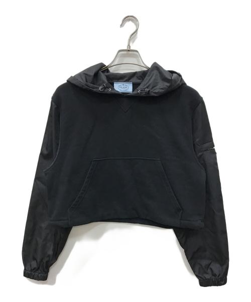 PRADA（プラダ）PRADA (プラダ) Re-Nylon切替パーカー ブラック サイズ:Sの古着・服飾アイテム
