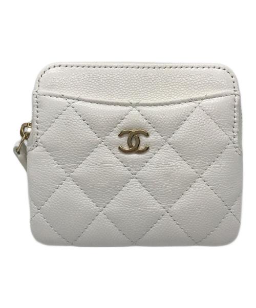 CHANEL（シャネル）CHANEL (シャネル) キャビアスキンラウンドコインケース ホワイトの古着・服飾アイテム