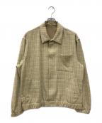 AURALEEオーラリー）の古着「HARD TWIST WOOL DOUBLE FACE CHECK BLOUZON」｜ベージュ