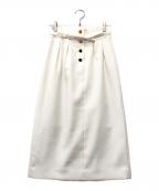 ANAYIアナイ）の古着「ブライトツイルタックタイトスカート」｜ホワイト
