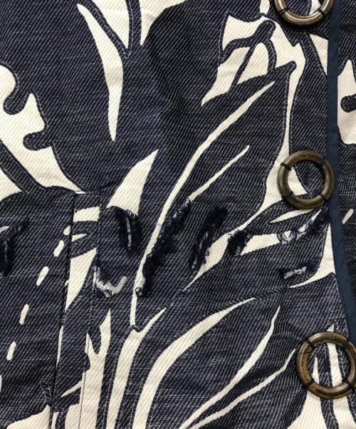 MUVEIL（ミュベール）MUVEIL (ミュベール) フラワーミックスジャケット ネイビー サイズ:38の古着・服飾アイテム