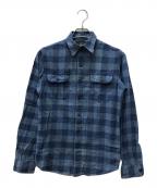 RRLダブルアールエル）の古着「チェックシャツ」｜ブルー