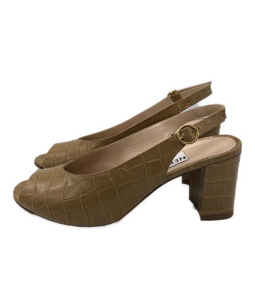 NEBULONIE（ネブローニ）NEBULONIE (ネブローニ) ヒールサンダル ベージュ サイズ:37の古着・服飾アイテム