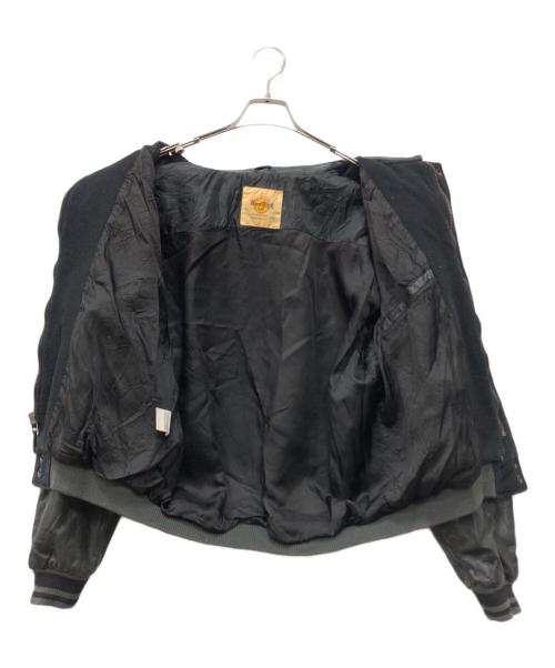 Hard Rock cafe（ハードロックカフェ）Hard Rock cafe (ハードロックカフェ) レザー切替ブルゾン ブラック サイズ:Lの古着・服飾アイテム