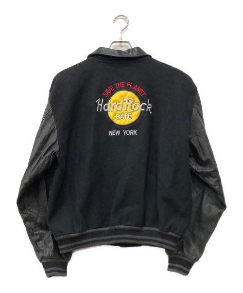 Hard Rock cafe（ハードロックカフェ）Hard Rock cafe (ハードロックカフェ) レザー切替ブルゾン ブラック サイズ:Lの古着・服飾アイテム