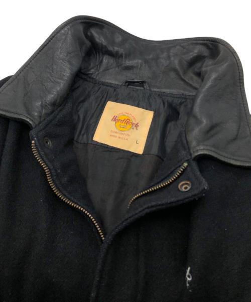 Hard Rock cafe（ハードロックカフェ）Hard Rock cafe (ハードロックカフェ) レザー切替ブルゾン ブラック サイズ:Lの古着・服飾アイテム