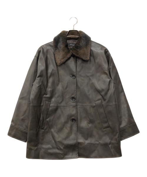 JOURNAL STANDARD（ジャーナルスタンダード）JOURNAL STANDARD (ジャーナルスタンダード) ウォッシャブル フェイクレザーファー襟付カバーオール ブラウン サイズ:下記参照の古着・服飾アイテム