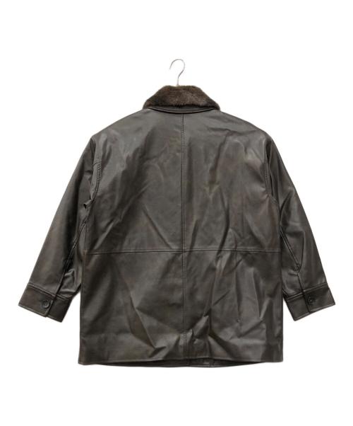 JOURNAL STANDARD（ジャーナルスタンダード）JOURNAL STANDARD (ジャーナルスタンダード) ウォッシャブル フェイクレザーファー襟付カバーオール ブラウン サイズ:下記参照の古着・服飾アイテム