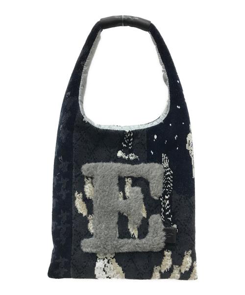 ebagos（エバゴス）ebagos (エバゴス) シェニール・アーカイブ ワンホールトートバッグ ブラックの古着・服飾アイテム