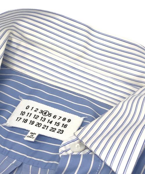 Maison Margiela（メゾンマルジェラ）Maison Margiela (メゾンマルジェラ) ストライプ ボタン フロントブラウス ブルー サイズ:38の古着・服飾アイテム