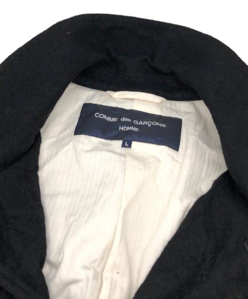 COMME des GARCONS HOMME（コムデギャルソン オム）COMME des GARCONS HOMME (コムデギャルソン オム) ウールサージ縮絨コート ブラック サイズ:Ｌの古着・服飾アイテム
