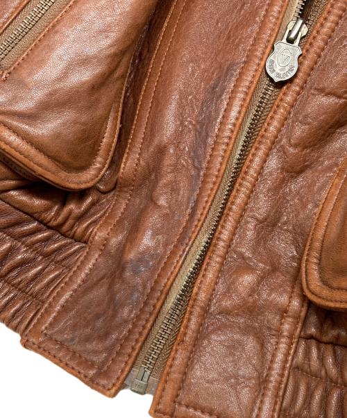 GIANNI VALENTINO（ジャンニバレンチノ）GIANNI VALENTINO (ジャンニバレンチノ) レザージャケット ブラウン サイズ:LLの古着・服飾アイテム