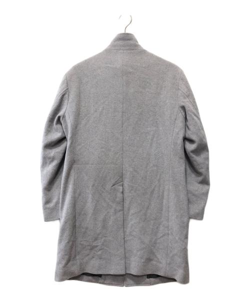 BLACK LABEL CRESTBRIDGE（ブラックレーベル クレストブリッジ）BLACK LABEL CRESTBRIDGE (ブラックレーベル クレストブリッジ) シャイニービーバーレイズドネックコート グレー サイズ:Mの古着・服飾アイテム