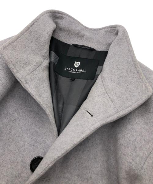 BLACK LABEL CRESTBRIDGE（ブラックレーベル クレストブリッジ）BLACK LABEL CRESTBRIDGE (ブラックレーベル クレストブリッジ) シャイニービーバーレイズドネックコート グレー サイズ:Mの古着・服飾アイテム