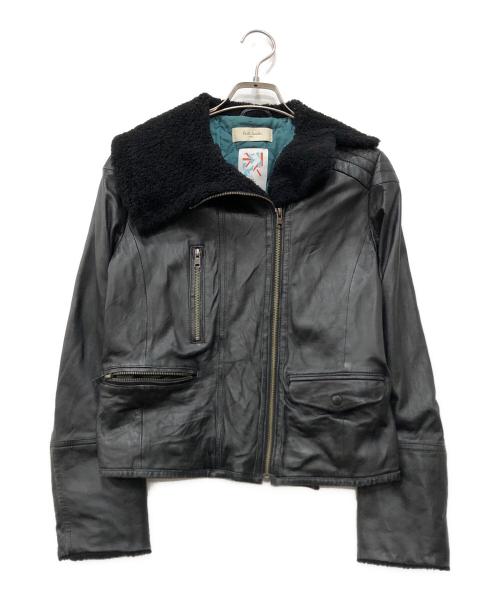 PAUL SMITH（ポールスミス）Paul Smith (ポールスミス) ボアレザージャケット ブラック サイズ:40の古着・服飾アイテム