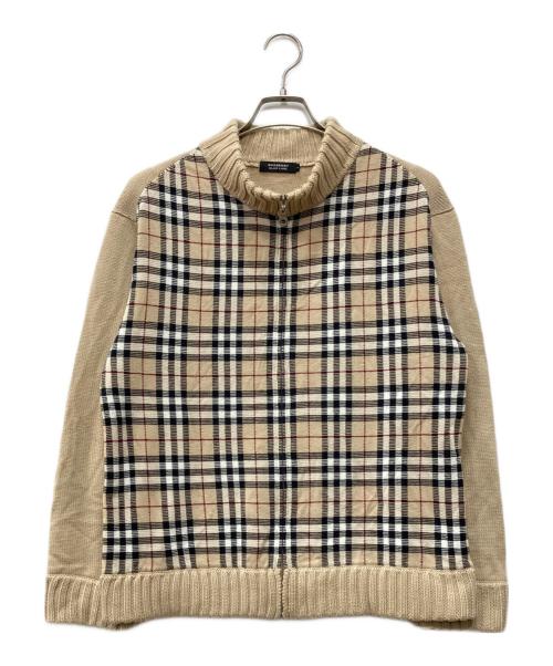 BURBERRY BLACK LABEL（バーバリーブラックレーベル）BURBERRY BLACK LABEL (バーバリーブラックレーベル) ドライバーズニット ベージュ サイズ:3の古着・服飾アイテム