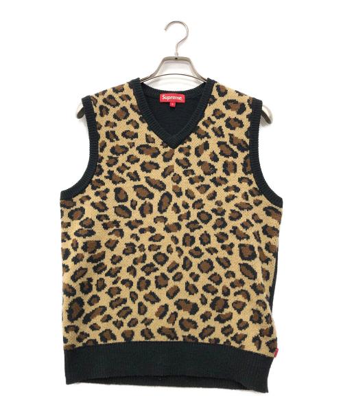SUPREME（シュプリーム）SUPREME (シュプリーム) Leopard Knit Vest ベージュ サイズ:Sの古着・服飾アイテム