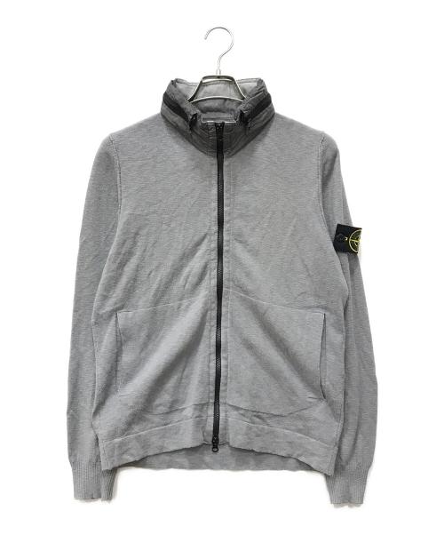 STONE ISLAND（ストーンアイランド）STONE ISLAND (ストーンアイランド) ナイロン切替ジップアップニット グレー サイズ:Mの古着・服飾アイテム