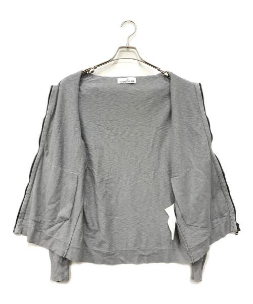 STONE ISLAND（ストーンアイランド）STONE ISLAND (ストーンアイランド) ナイロン切替ジップアップニット グレー サイズ:Mの古着・服飾アイテム