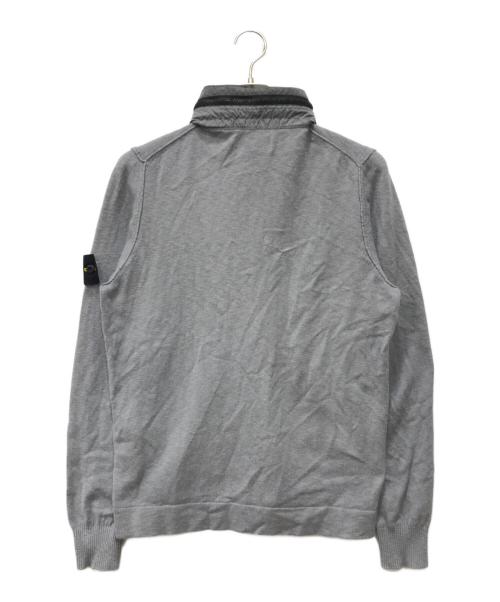 STONE ISLAND（ストーンアイランド）STONE ISLAND (ストーンアイランド) ナイロン切替ジップアップニット グレー サイズ:Mの古着・服飾アイテム