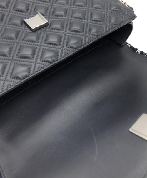 TORY BURCH（トリーバーチ）TORY BURCH (トリーバーチ) ツイードチェーンショルダーバッグ ネイビー サイズ:下記参照の古着・服飾アイテム