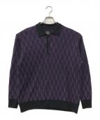 Needlesニードルズ）の古着「Polo Sweater Wave Stripe」｜パープル