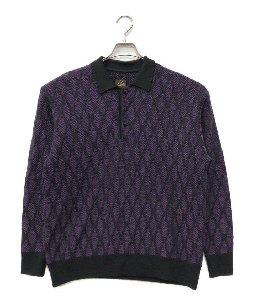 Needles（ニードルズ）Needles (ニードルズ) Polo Sweater Wave Stripe パープル サイズ:Sの古着・服飾アイテム