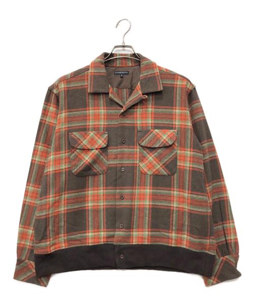 Engineered Garments（エンジニアドガーメンツ）Engineered Garments (エンジニアードガーメンツ) オープンカラーフランネルチェックシャツ ブラウン サイズ:Sの古着・服飾アイテム