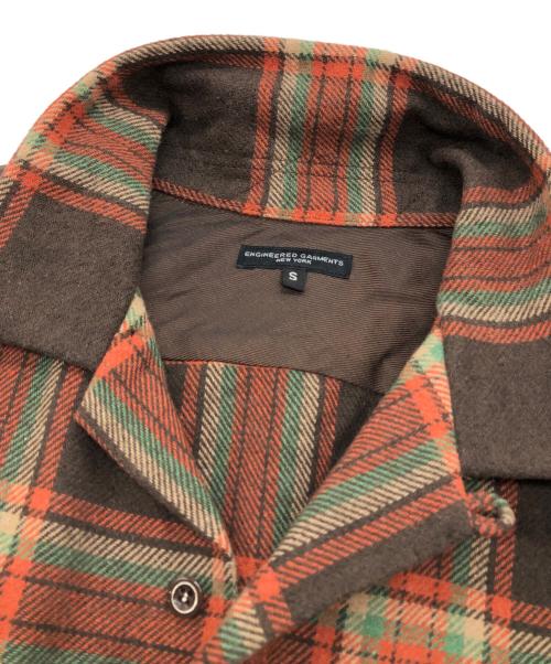 Engineered Garments（エンジニアドガーメンツ）Engineered Garments (エンジニアードガーメンツ) オープンカラーフランネルチェックシャツ ブラウン サイズ:Sの古着・服飾アイテム