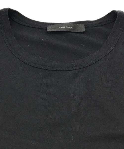 YOKO CHAN（ヨーコチャン）YOKO CHAN (ヨーコチャン) ハーフスリーブラッフルレイヤーカットソー ブラック サイズ:40の古着・服飾アイテム