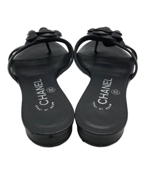 CHANEL（シャネル）CHANEL (シャネル) フラットサンダル ブラック サイズ:35Cの古着・服飾アイテム