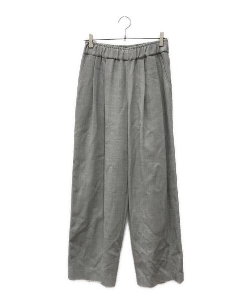 GALERIE VIE（ギャルリーヴィー）GALERIE VIE (ギャルリーヴィー) レーヨンウールデラヴェ 2タックギャザーパンツ グレー サイズ:36 未使用品の古着・服飾アイテム