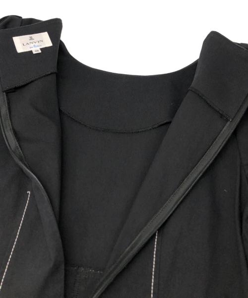 LANVIN en Bleu（ランバンオンブルー）LANVIN en Bleu (ランバンオンブルー) コットンストレッチ切替ワンピース ブラック サイズ:38の古着・服飾アイテム
