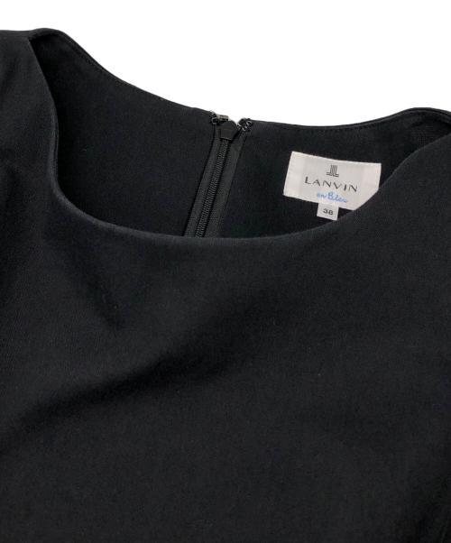 LANVIN en Bleu（ランバンオンブルー）LANVIN en Bleu (ランバンオンブルー) コットンストレッチ切替ワンピース ブラック サイズ:38の古着・服飾アイテム