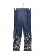 PLEATS PLEASEプリーツプリーズ）の古着「転写プリーツパンツ」｜ネイビー