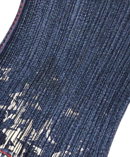 PLEATS PLEASE（プリーツプリーズ）PLEATS PLEASE (プリーツプリーズ) 転写プリーツパンツ ネイビー サイズ:3の古着・服飾アイテム